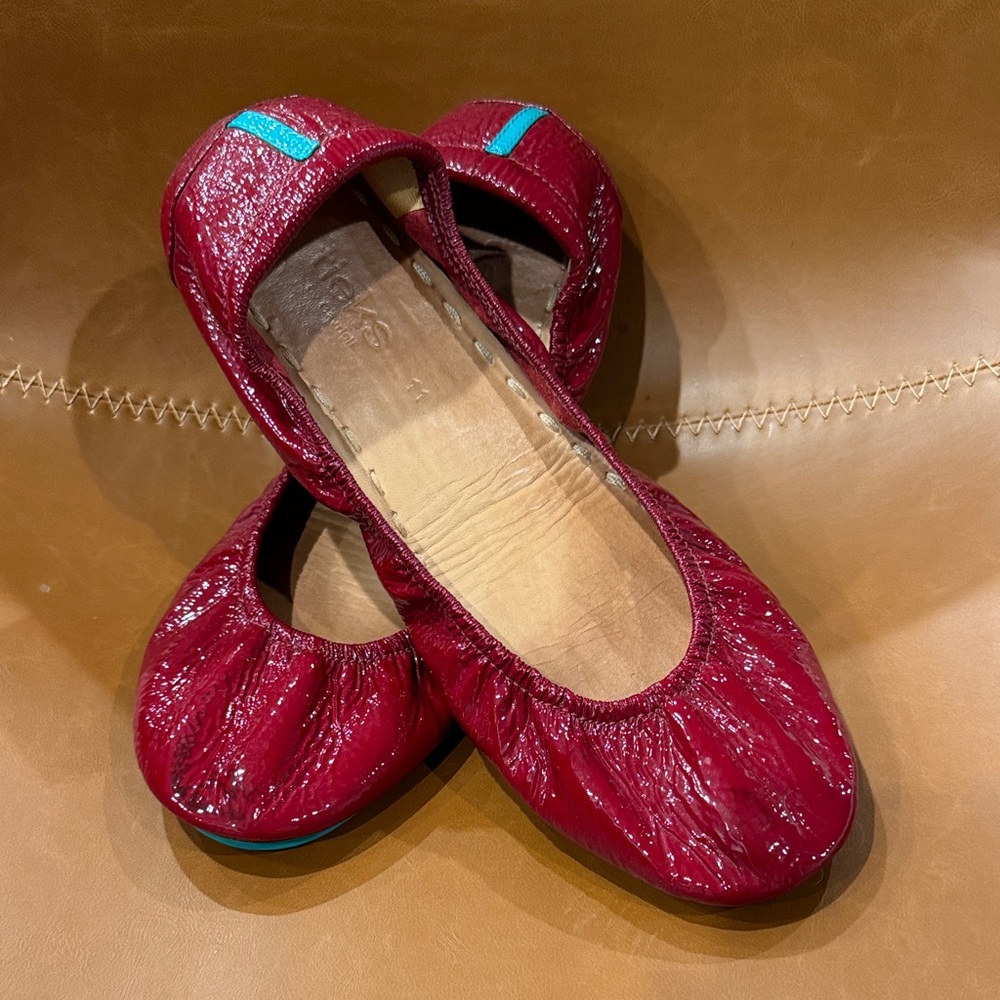 Tieks Ruby Red patent leather size 11 flats
